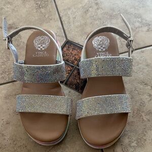 Vince Camuto Glittering Silver Sandals size 3